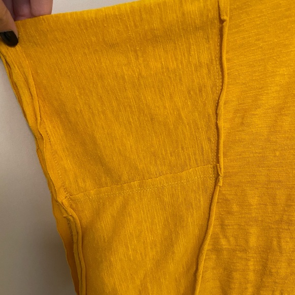 Free People Yellow Take Me Tee size large - Picture 3 of 5